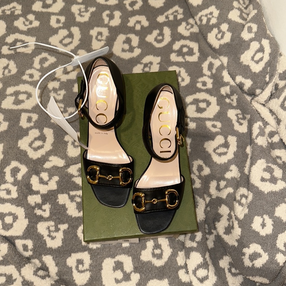 Authentic GUCCI 95mm Baby Leather Sandals W- Horsebit Authentic & NWT - Picture 12 of 17